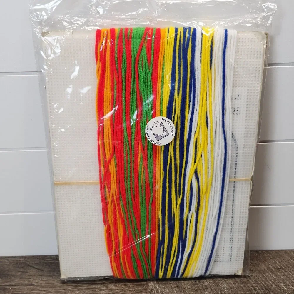 Vtg Leisure Arts 1981 Canvas Capers Rainbow Mobile Needlepoint Kit NEW Sealed